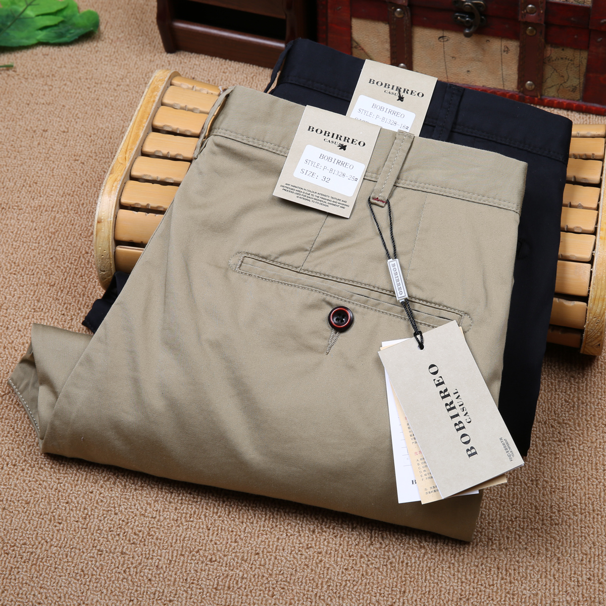 B系秋冬款进口天丝棉男休闲裤 奢华商务直筒男长裤子修身免烫透气