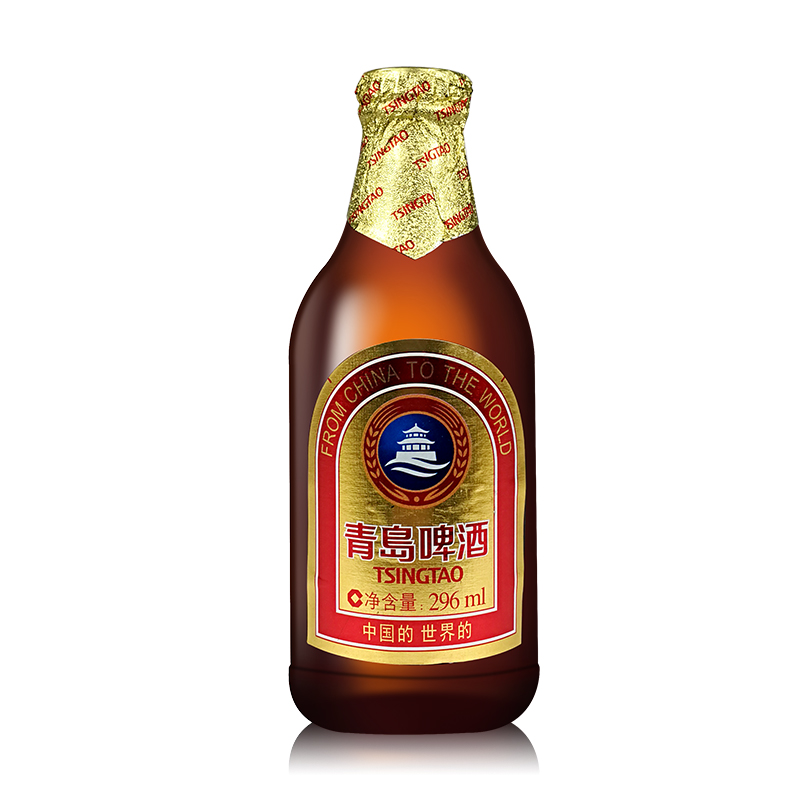 青岛啤酒296ml6瓶小金金质小棕小棕瓶长海产地正品啤酒