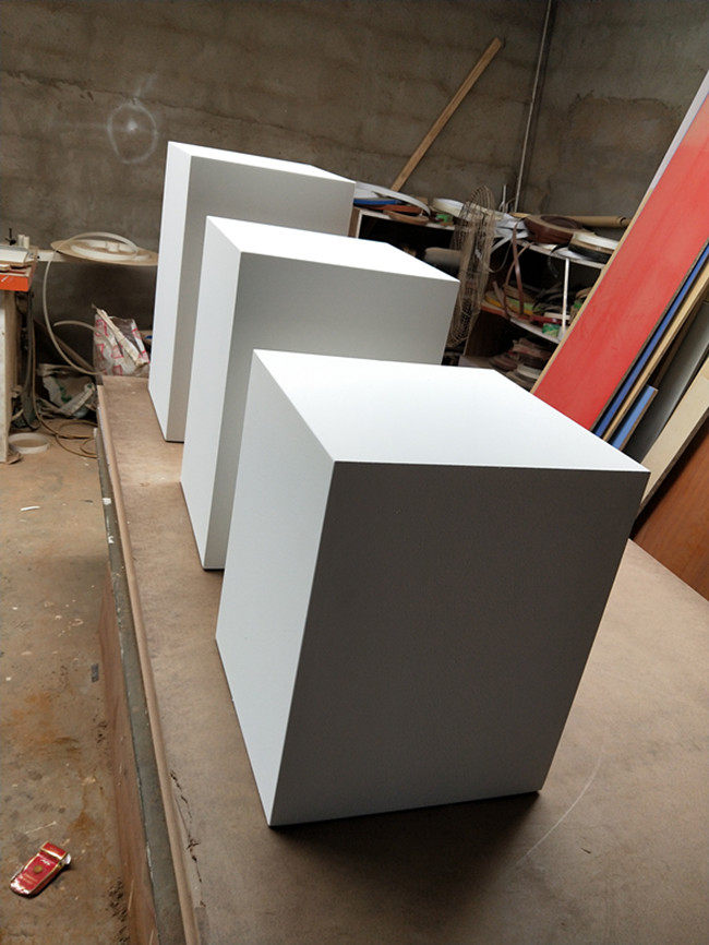 白色展台展会临时用磨砂展示台涂料摄影道具橱窗模型模具底座站台