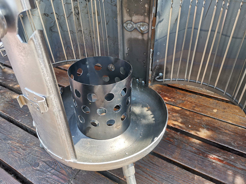 吊炉煤气罐改装烧烤家用三开门多功能户外圆形烤肉烧烤炉