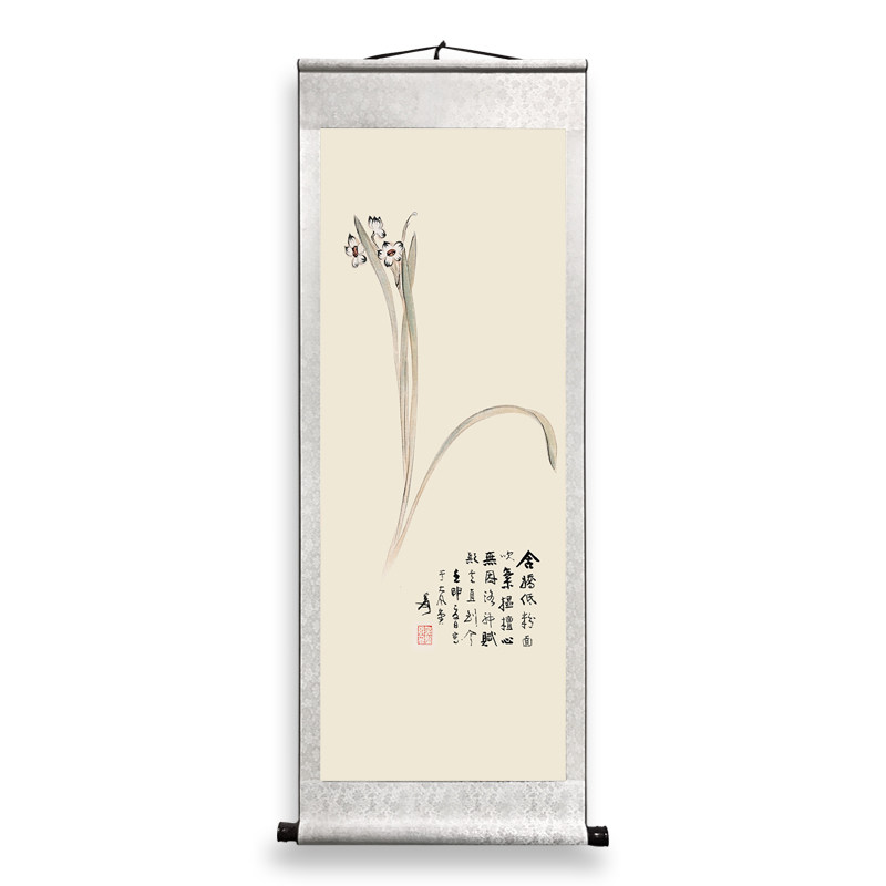 山水轴古画仿古字画装饰挂画竖式装饰客厅书法装裱办公室卷轴