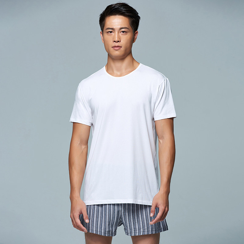 2件装宜而爽旗舰店恤男超薄修身夏季纯白色运动汗衫吊带