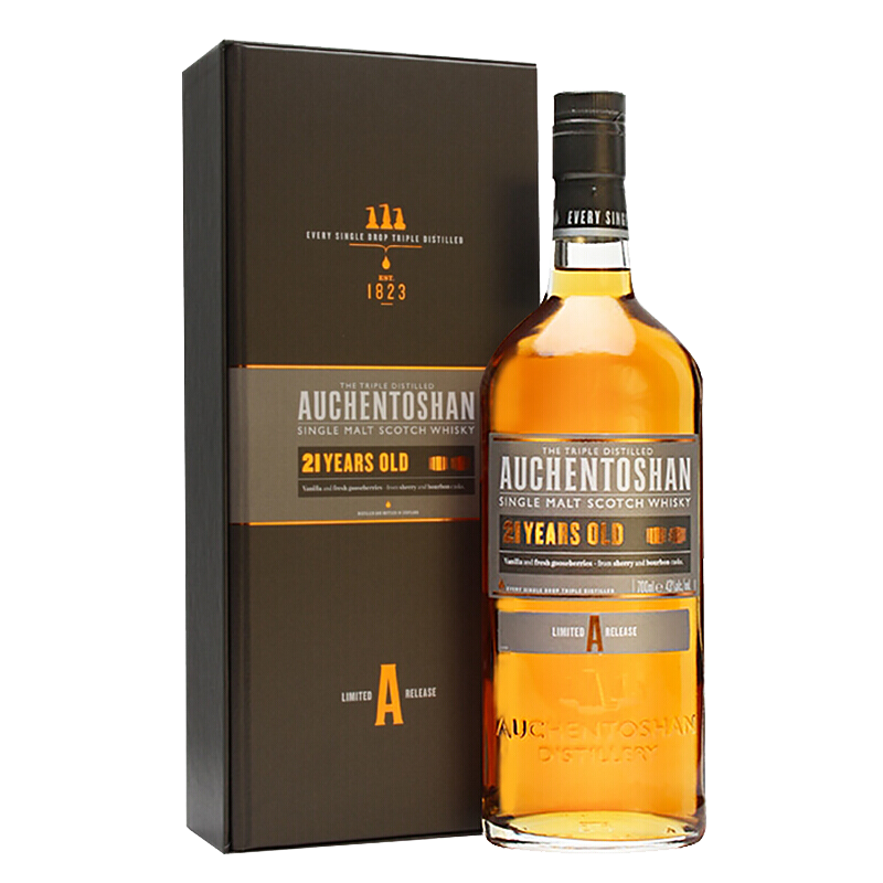 英国进口洋酒auchentoshan欧肯肯特21年单一麦芽苏格兰威士忌
