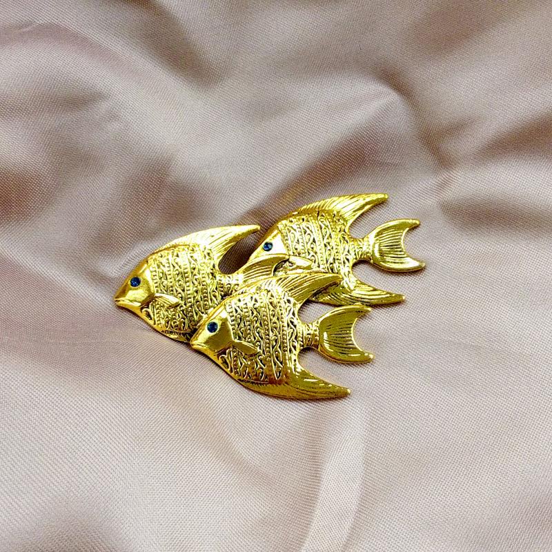 年年有余新年黄金热带鱼复古精致女式大衣胸针高档胸针