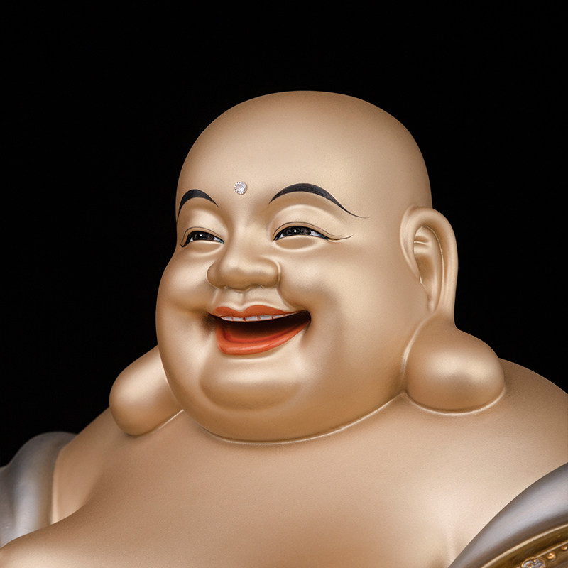 弥勒台湾手工掐丝宽体笑佛佛像家用供奉大肚摆件