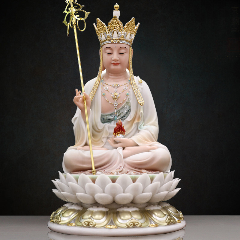 汉白玉供佛三圣娑婆家用佛像观音释迦牟尼菩萨王菩萨摆件