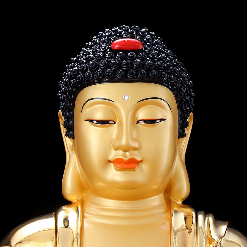 台湾纯铜鎏金释迦牟尼三宝阿弥陀佛药师如来如来佛佛像摆件