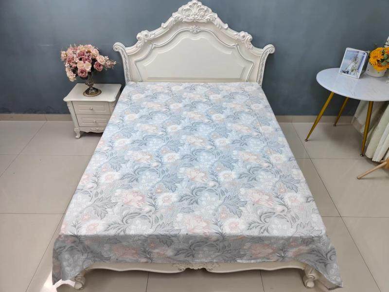 床单21支天竺棉细帆布斜纹活性印花雏菊高级床单