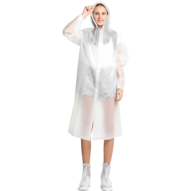 旅行白色eva雨衣雨披男女旅游成人户外登山徒步透明磨砂防雨外套