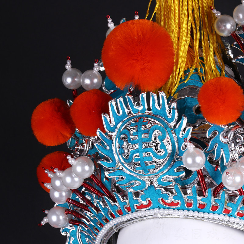 戏剧盔头戏曲帽子将军武将金帅武生尖顶顶帅古典舞配饰