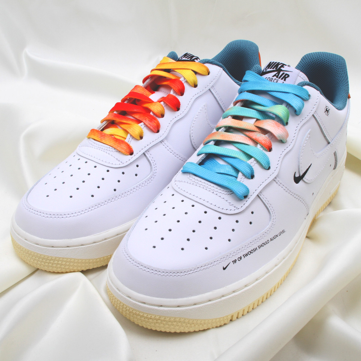 拓修适配aj1空军一号af1热带海岛深红红蓝淡紫鞋带