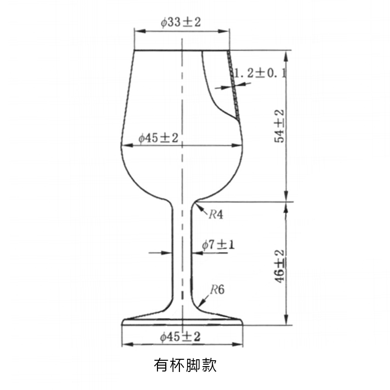 高脚杯图纸尺寸图片