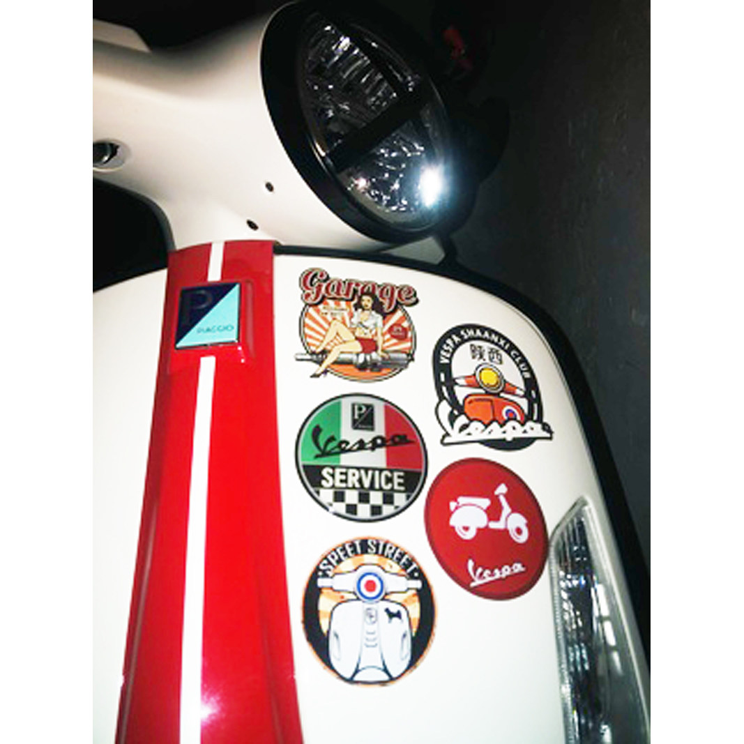 适用vespa维斯帕gts300春天冲刺150防水软性磁铁装饰车贴纸花膜