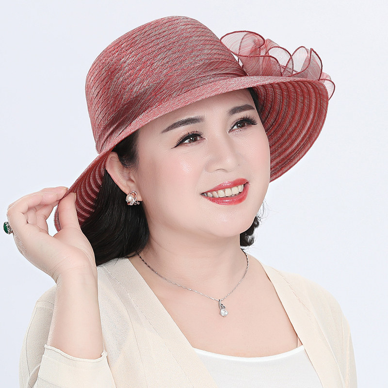 春夏季中老年女士盆帽妈妈渔夫老人帽子子女遮阳帽帽子