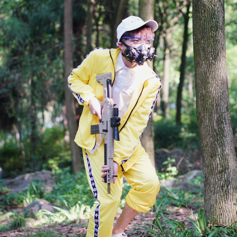 现货绝地求生吃鸡上衣裤子cos服男小黄衣美团服运动套装cos服包邮