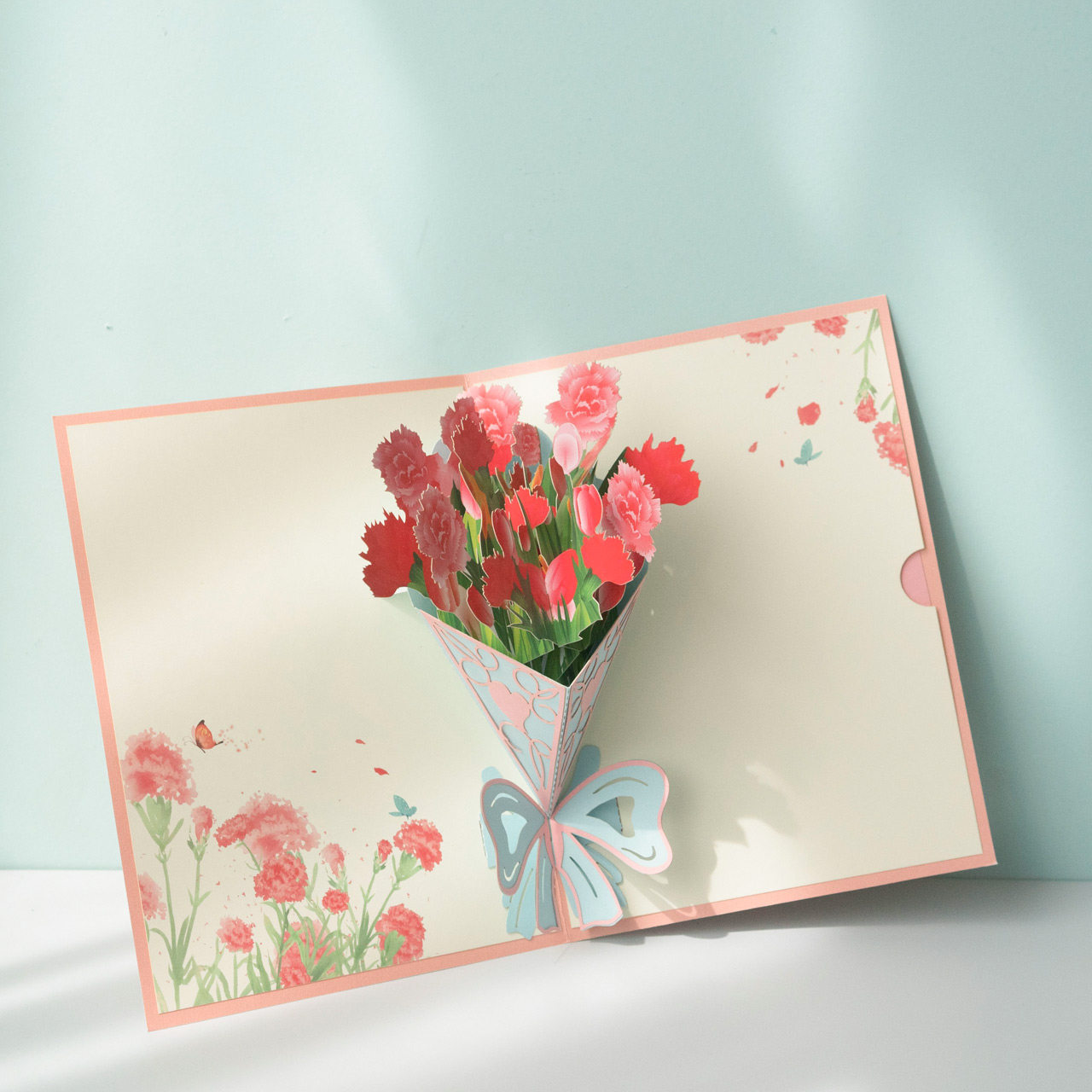 花束感谢信设计师新年手写写字片纸小卡生日礼物贺卡