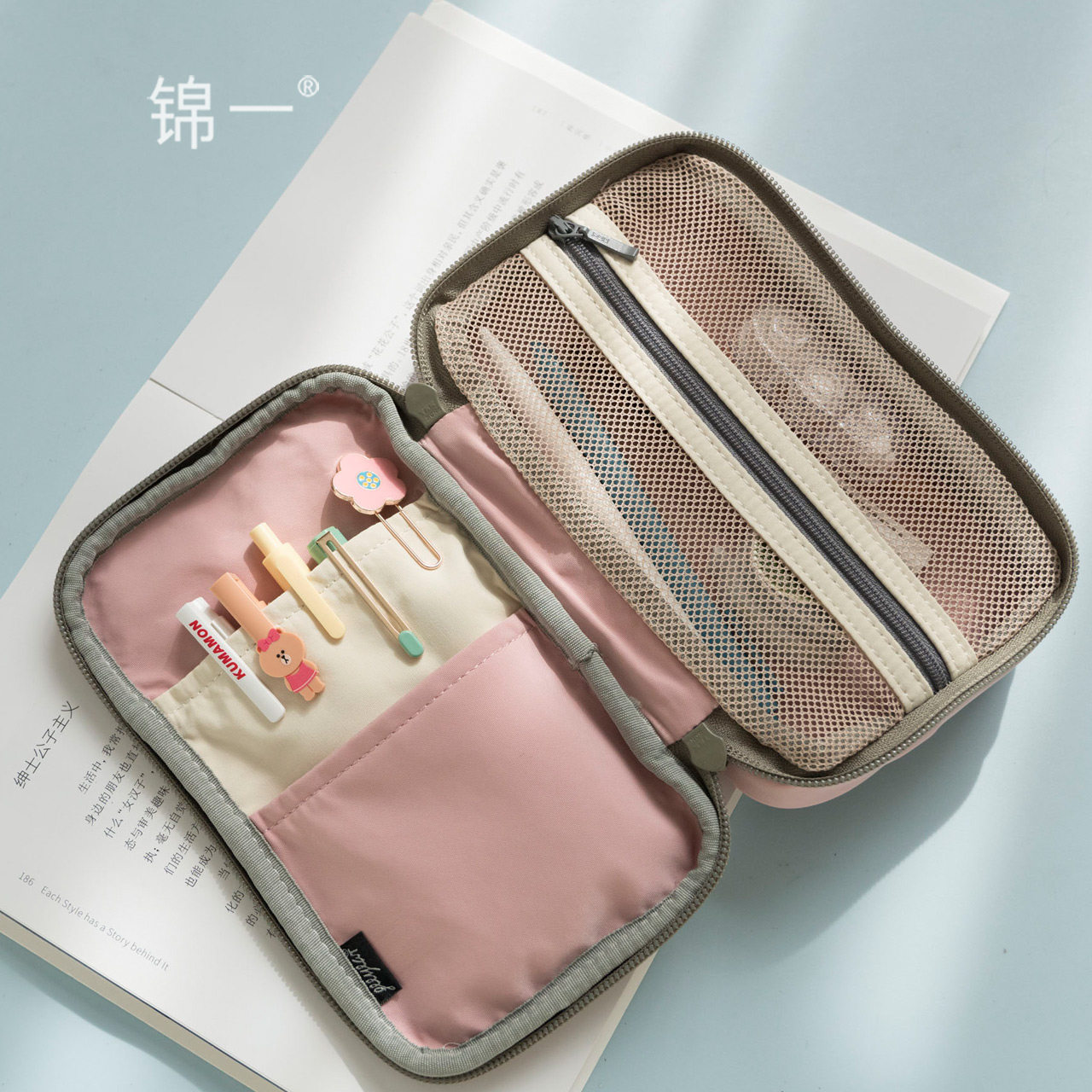 网纱文具大学生初中生网红铅笔盒帆布日式简约袋女笔袋