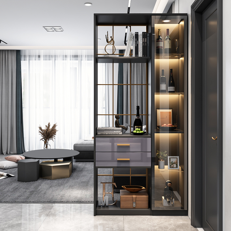 现代进门玄关柜鞋柜一体轻奢屏风隔断柜小户型客厅入户酒柜装饰柜