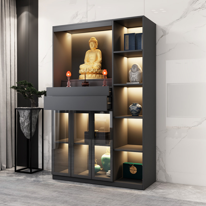 佛龛立柜双门供桌供台财神爷供奉定制财神神台佛柜