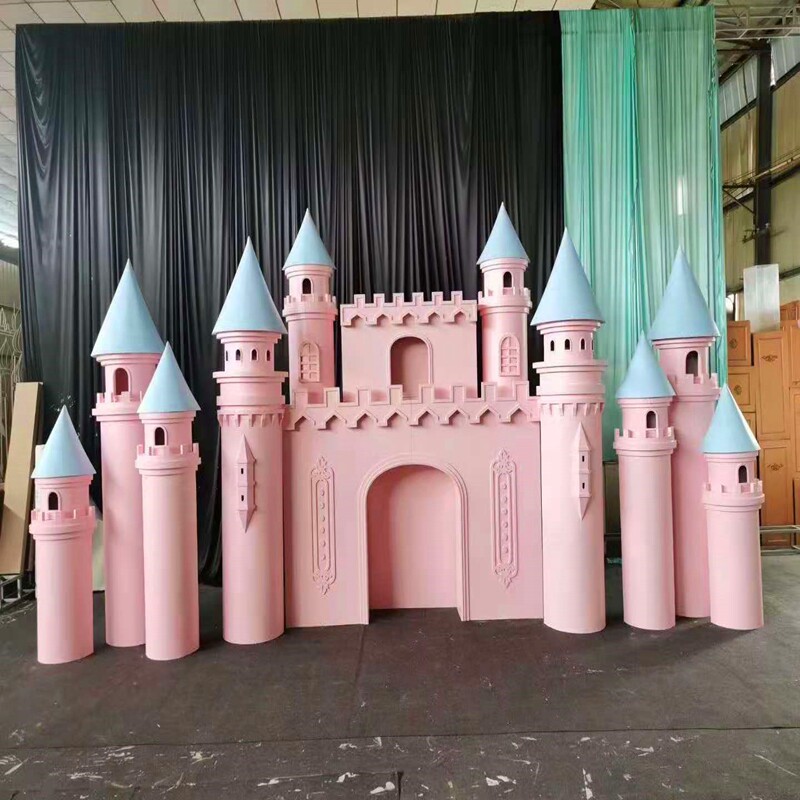 婚庆道具新款木质城堡发光雕花拱门婚礼定制拱门