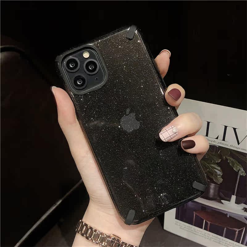 苹果11pro版闪限量11promax女神高档气质黑色硅胶手机保护套