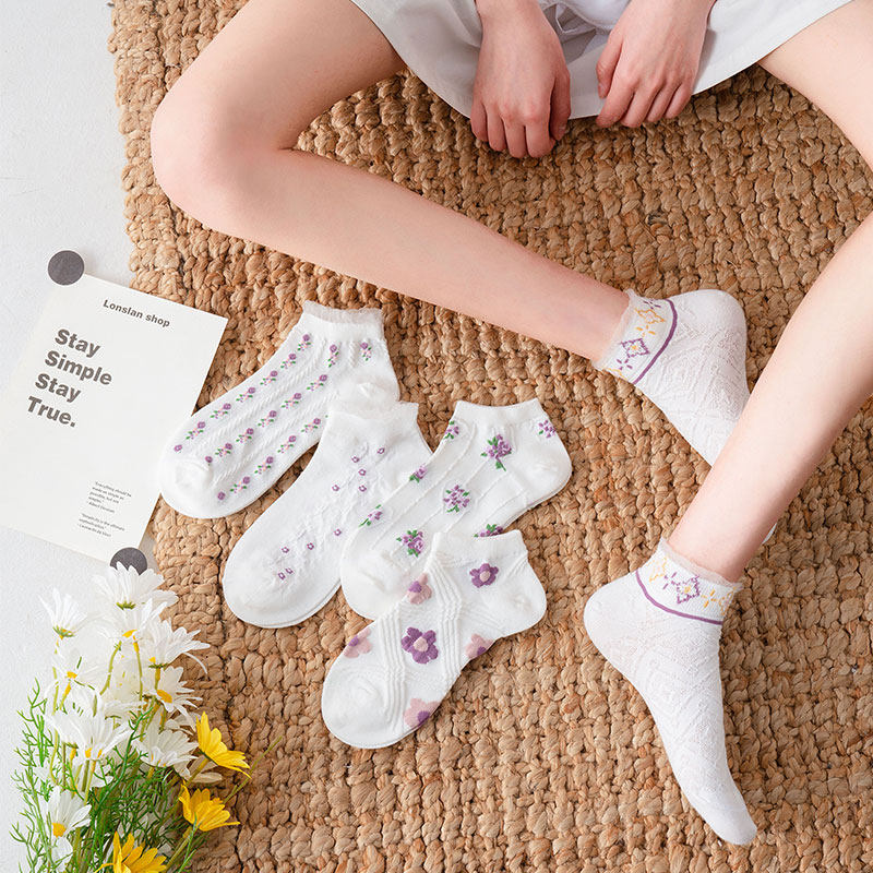 白色花边袜子女ins短袜浅口可爱日系甜美夏季短袜