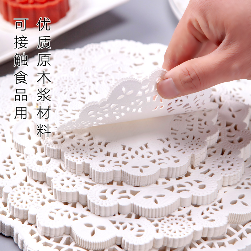 花边纸垫盘纸吸油纸厨房家用圆形烘焙点心蛋糕油炸花底垫纸隔油纸 - 图1