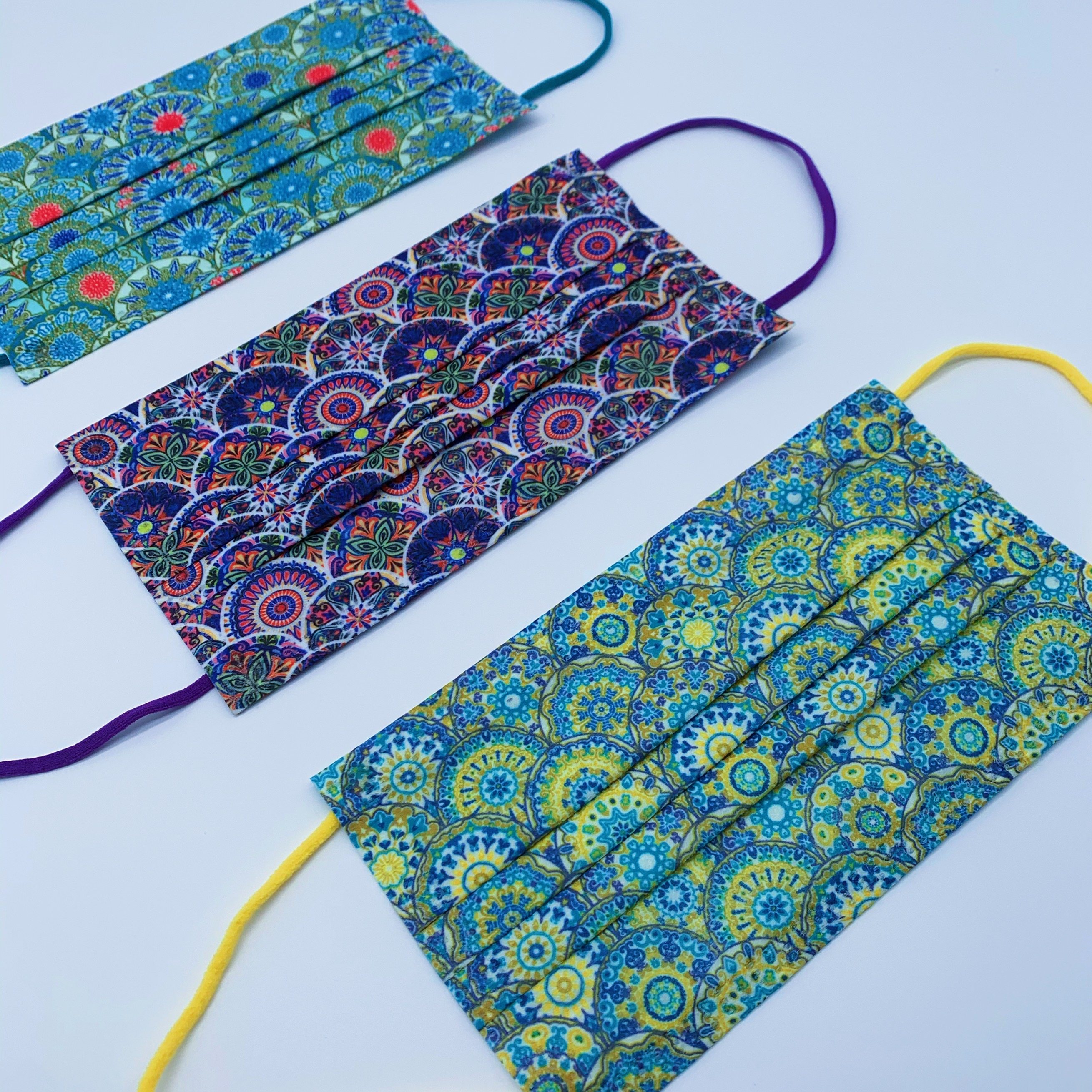 圆形民族一次性口罩印花秋冬透气女神时尚三层口罩