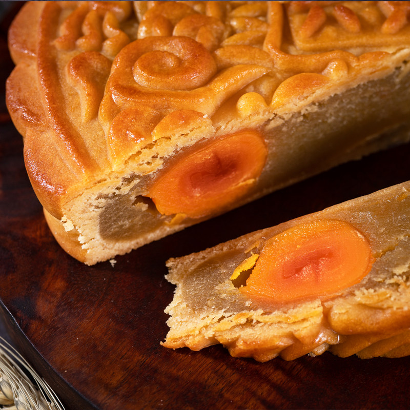 月饼梅元蛋黄莲蓉老广手工传统中秋节双黄大月月饼