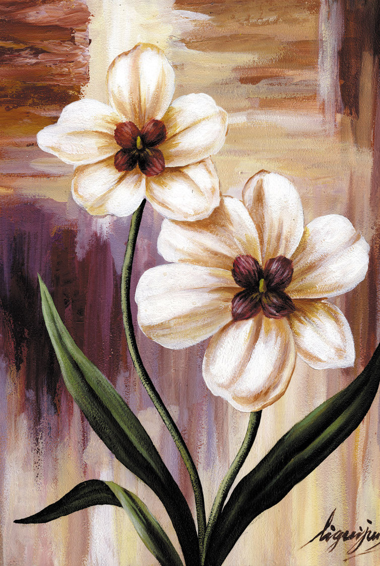 成人1000片木质拼图儿童智力玩具礼物装饰画油画花卉兰花简单爱