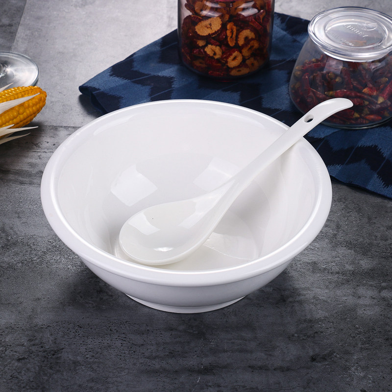白色饭店汤碗装大碗酒店陶瓷汤碗大号面碗汤盆碗