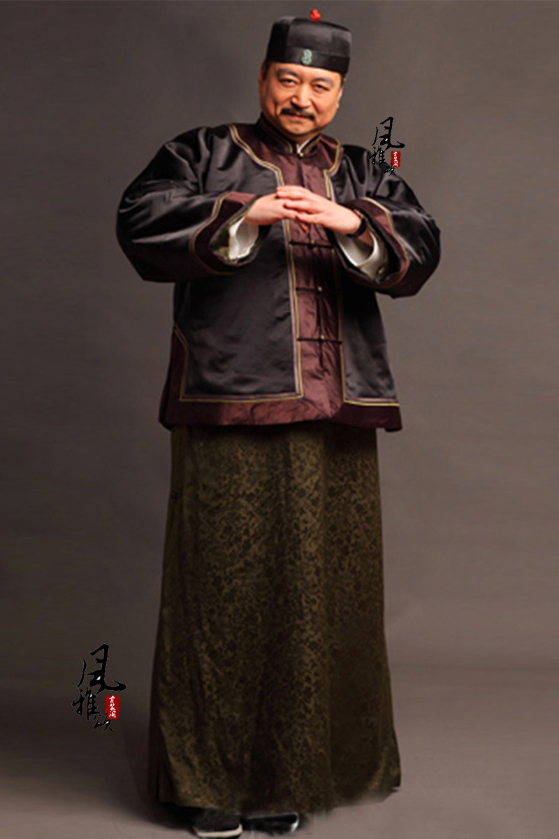 长袍影视古装民国男士长衫马褂清末掌柜商人民族服装