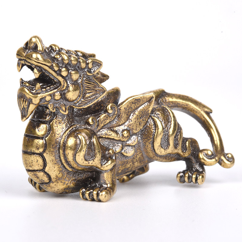貔貅摆件一对纯铜风水招财聚财镇宅小号开光皮丘办公室客厅装饰品