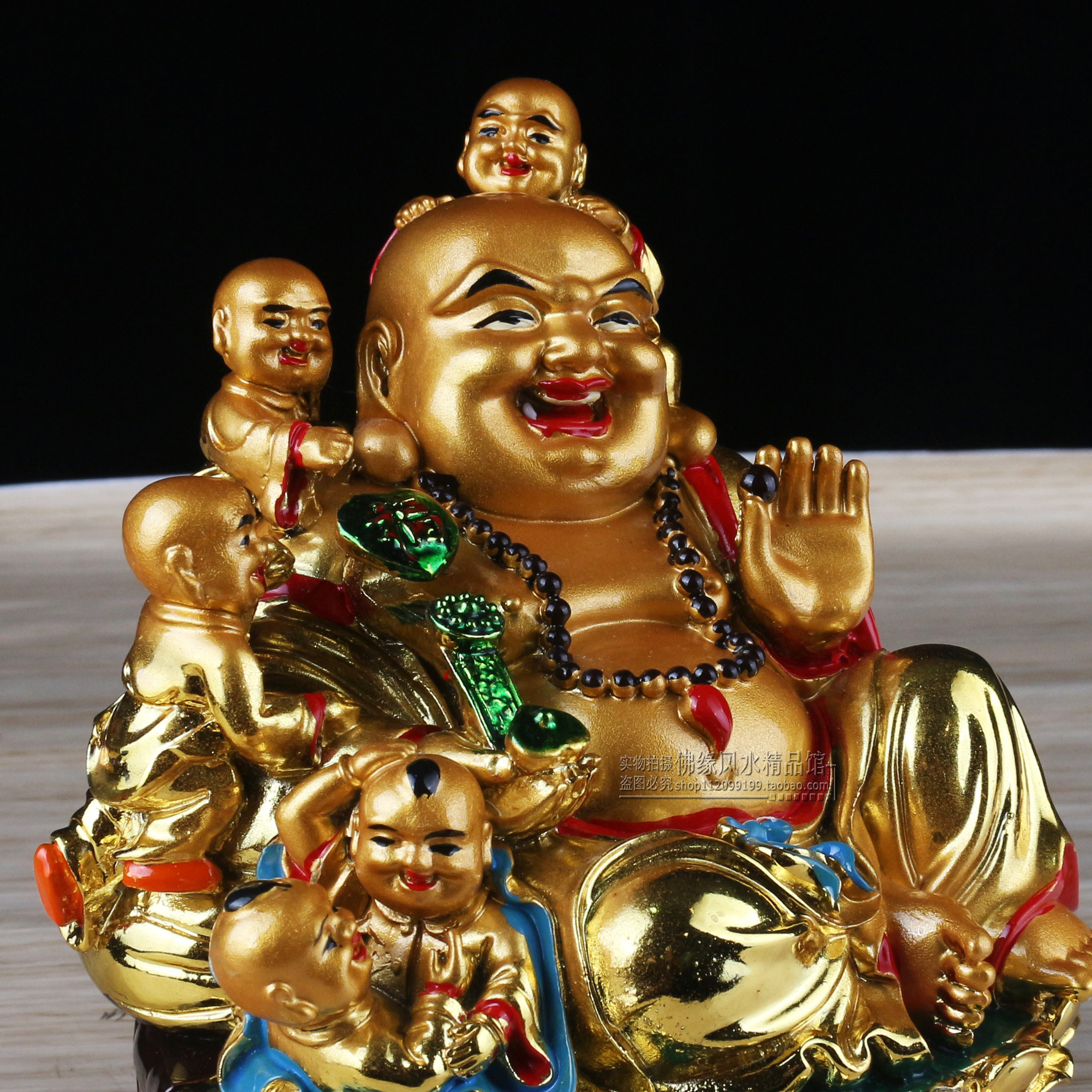 弥勒佛像6寸乐天菩萨笑佛乐佛大肚树脂摆件