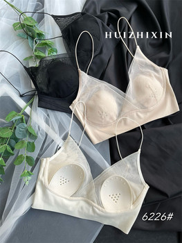 Huizhixin 6226 ແມ່ຍິງຝຣັ່ງ sexy lace ງາມກັບຄືນໄປບ່ອນ tube ເທິງຂະຫນາດໃຫຍ່ backless rabbit latex ຫູ crystal cup wrapped bra