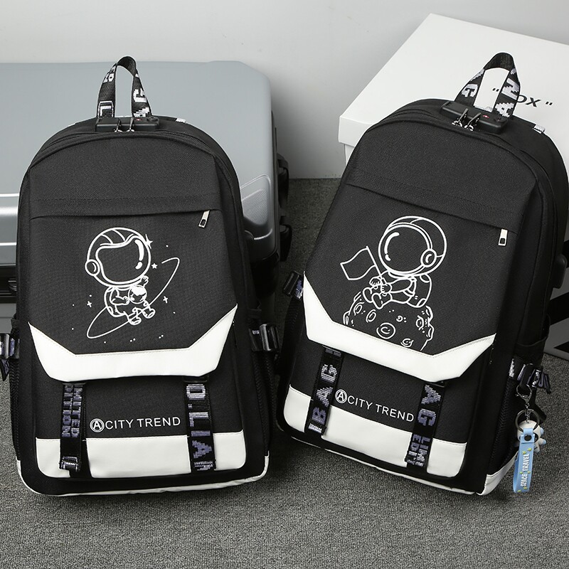 书包高中生简约nasa宇航员动漫联名休闲潮流小学生双肩背包