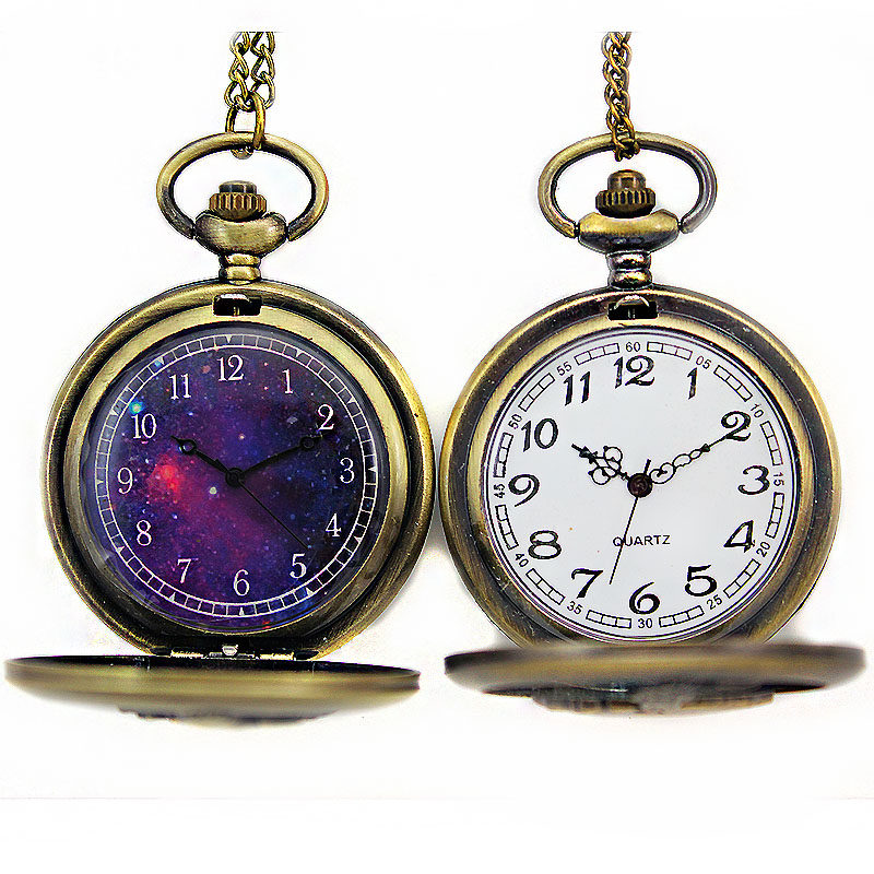 【怀表】学生男女儿童机械复古翻盖石英怀表项链定制照片吊坠