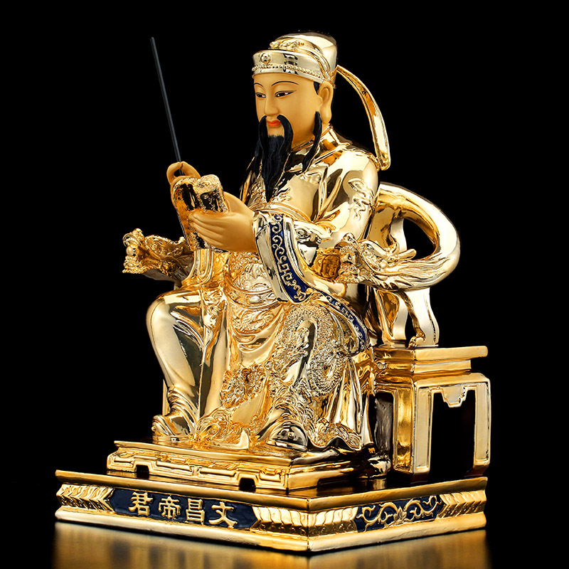 帝君纯铜鎏金文昌神像文星神星神文曲星铜像梓潼摆件
