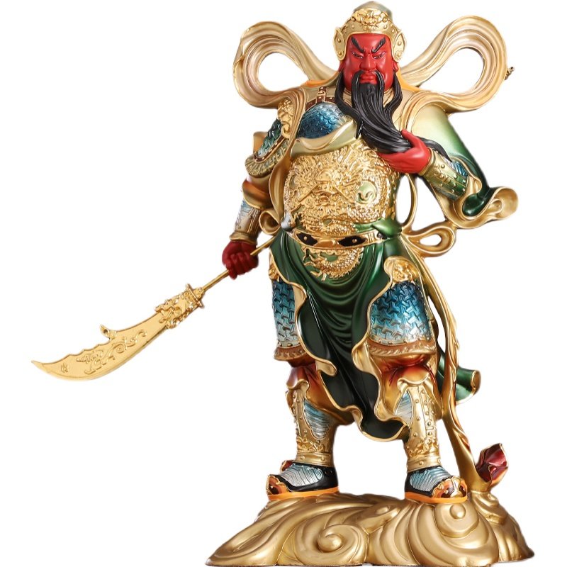 伽蓝菩萨铜彩韦陀护法佛像家用供奉铜像韦驮摆件