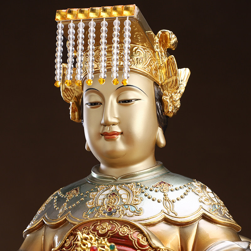 妈祖锦雕全铜佛像居家庙宇供奉湄洲娘娘神像摆件