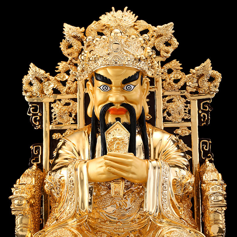 佛像广济龙王神像纯铜居家供奉五爷家用鎏金摆件