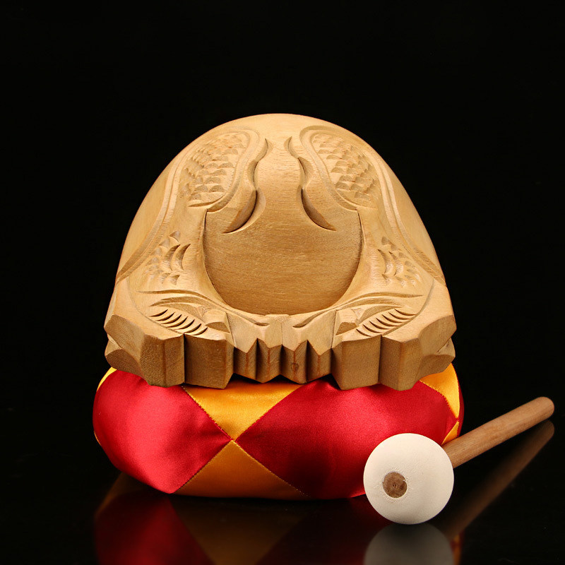 木鱼台湾礼佛诵经念经用的法器实木家用老式木雕