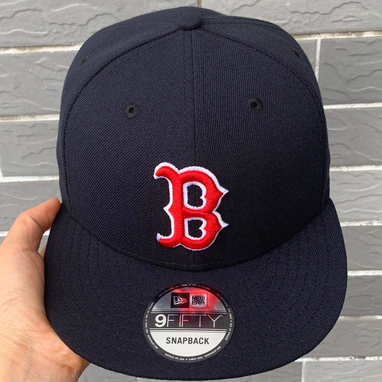 mlb棒球帽波士顿红袜队沿帽字母可调调节9fifty男潮帽子
