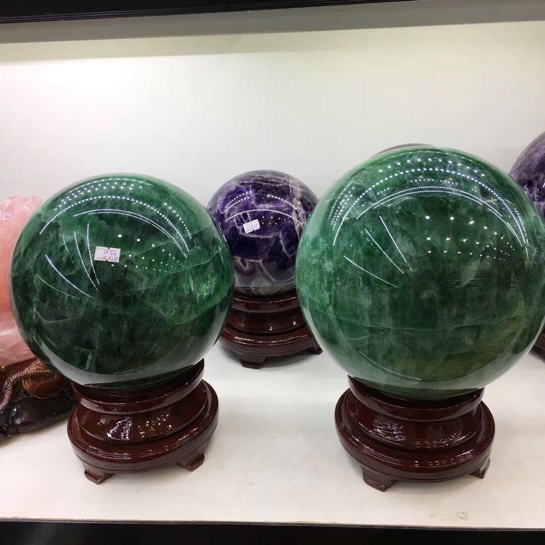 天然萤石摆件绿水水晶球家居摆设工艺品摆件