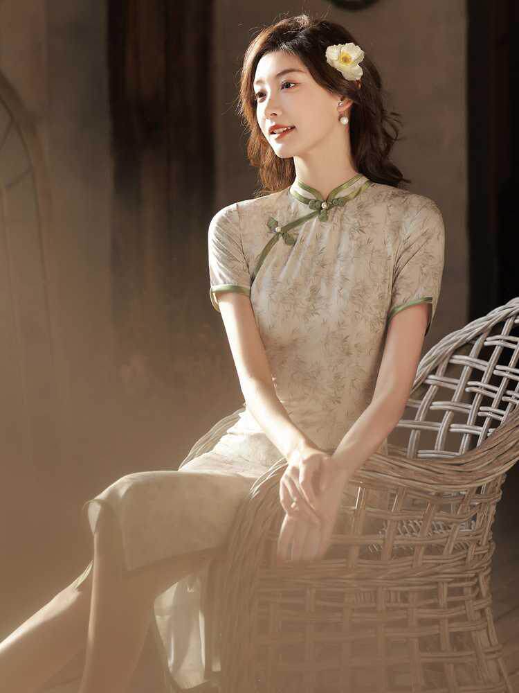 国风传统云丝改良旗袍复古2022年春夏季新款年轻婚纱