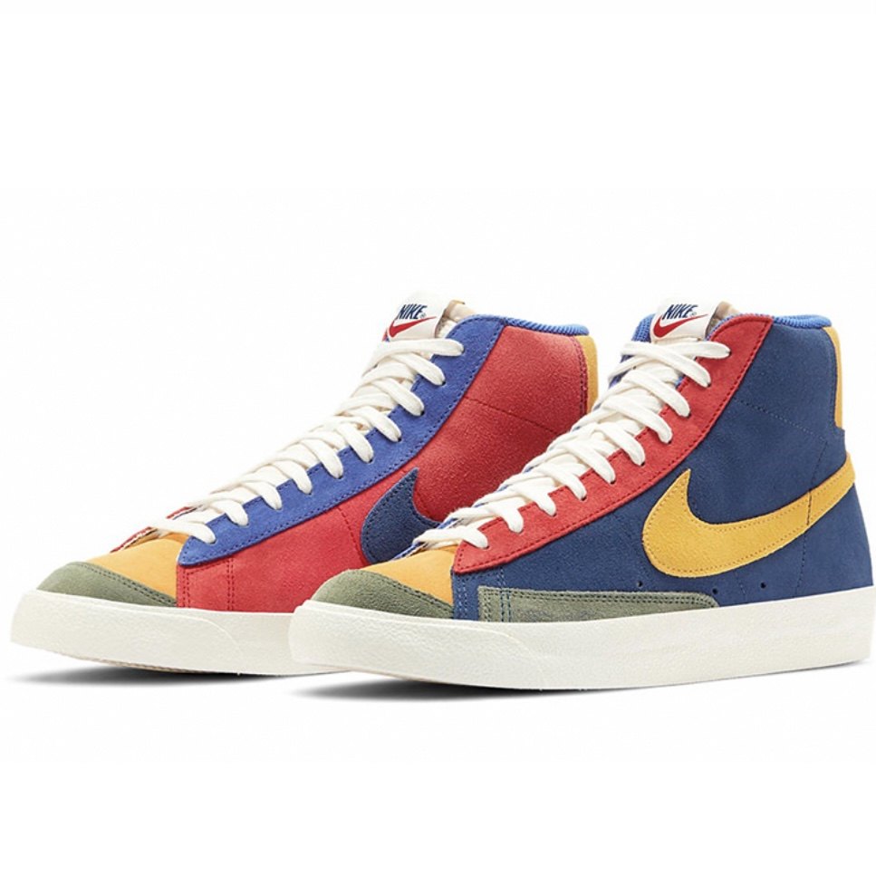 nike耐克blazermid多彩拼色麂皮休闲板鞋男女板鞋