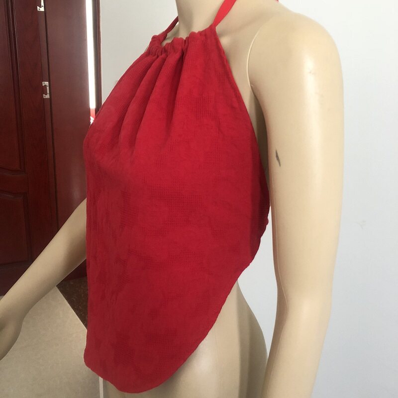 全棉吊带兜兜布兜兜晒背理疗民族风红色古典肚兜肚兜