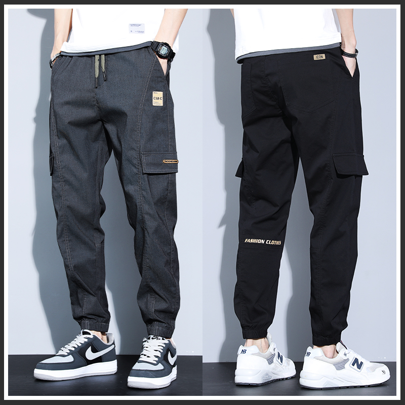 工装裤男生休闲裤春季宽松长裤子束脚哈伦2022春秋季运动百搭潮牌