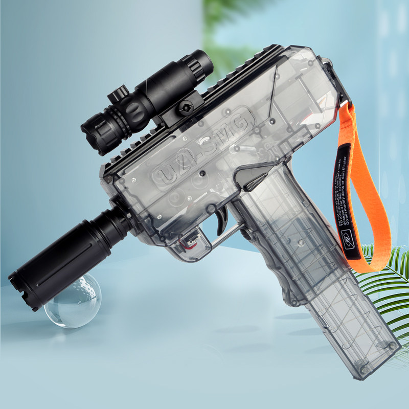 新款uzi乌兹高速连发电动冲锋透明弹射软弹电动玩具枪