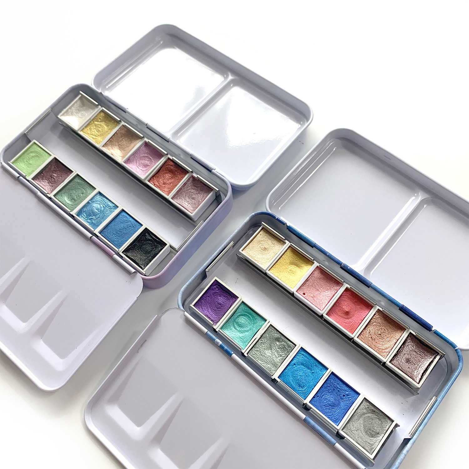 12色三折2ml1ml颜料固体美甲水彩珠光自制水彩颜料